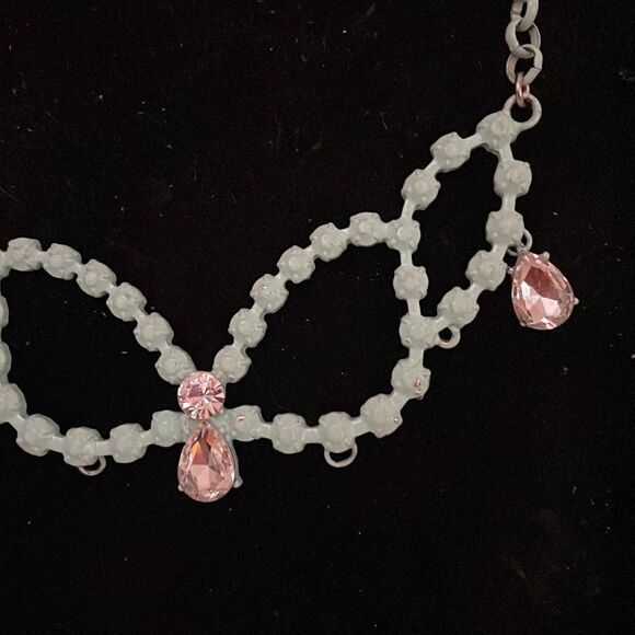 17” Gem Stone King turquoise tone Howlite beaded & Austrian crystal necklace - Picture 7 of 13